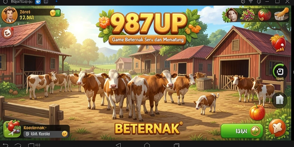 Tampilan antarmuka menarik dari game Beternak 987UP.