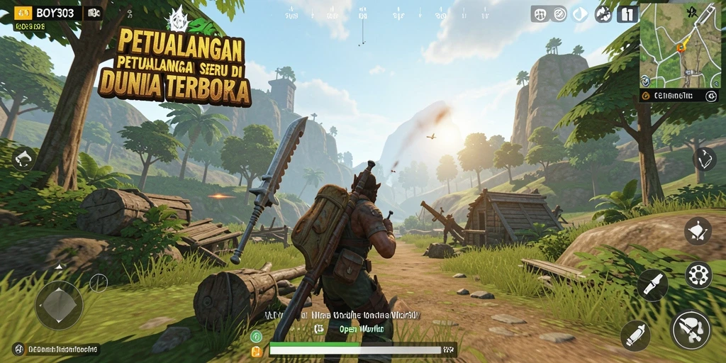 Tampilan antarmuka BOY303 menunjukkan dunia Open World yang dinamis.