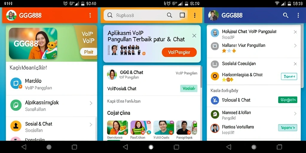 Antarmuka aplikasi GGG888 menampilkan fungsi VoIP Panggilan yang intuitif.