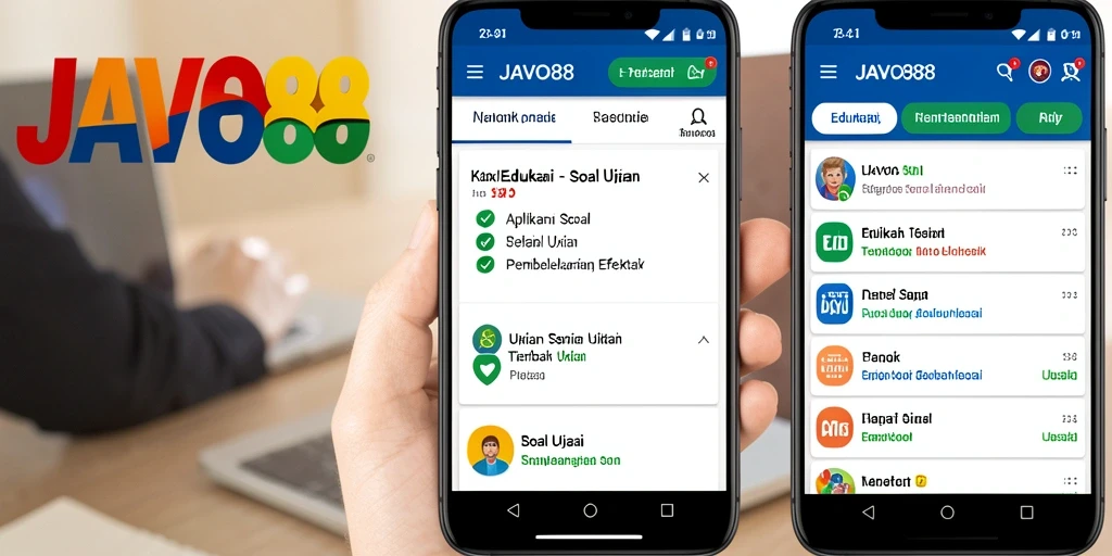 Tampilan antarmuka utama aplikasi JAVO88 yang berfungsi untuk Soal Ujian.