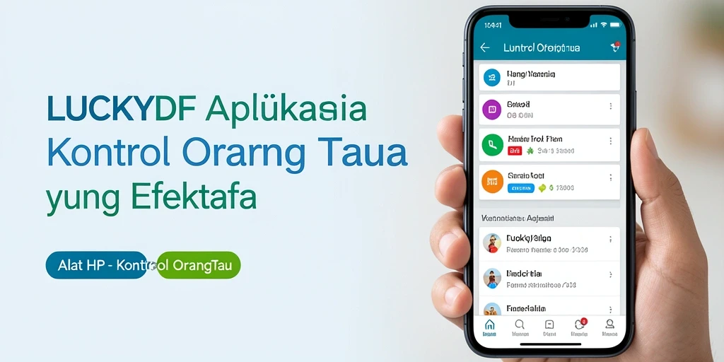 Antarmuka aplikasi LUCKYDF untuk kontrol orang tua yang mudah digunakan.