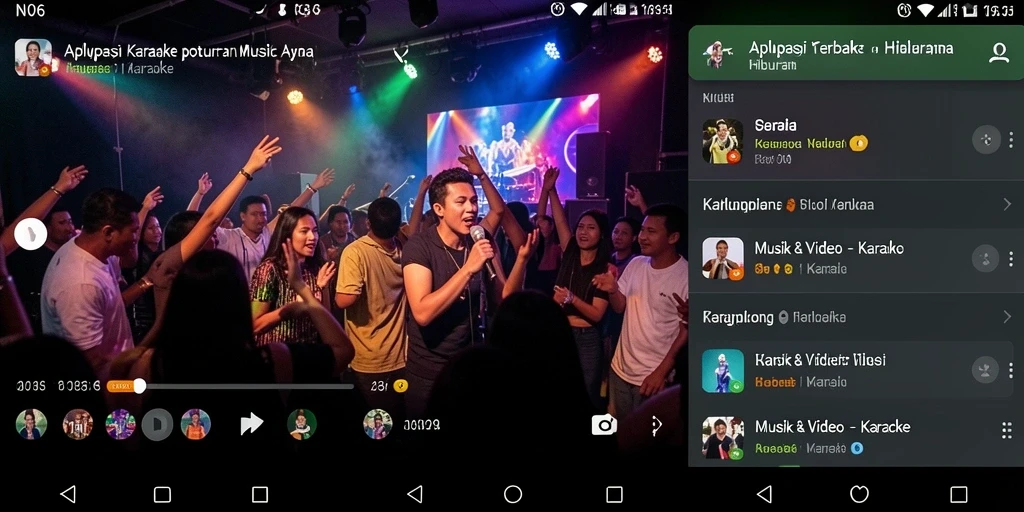 Antarmuka aplikasi N06 dengan fitur karaoke yang menarik dan interaktif.