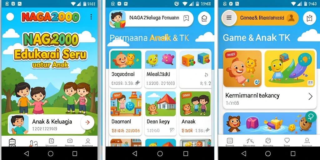 Antarmuka cerah dan edukatif dari aplikasi NAGA2000.
