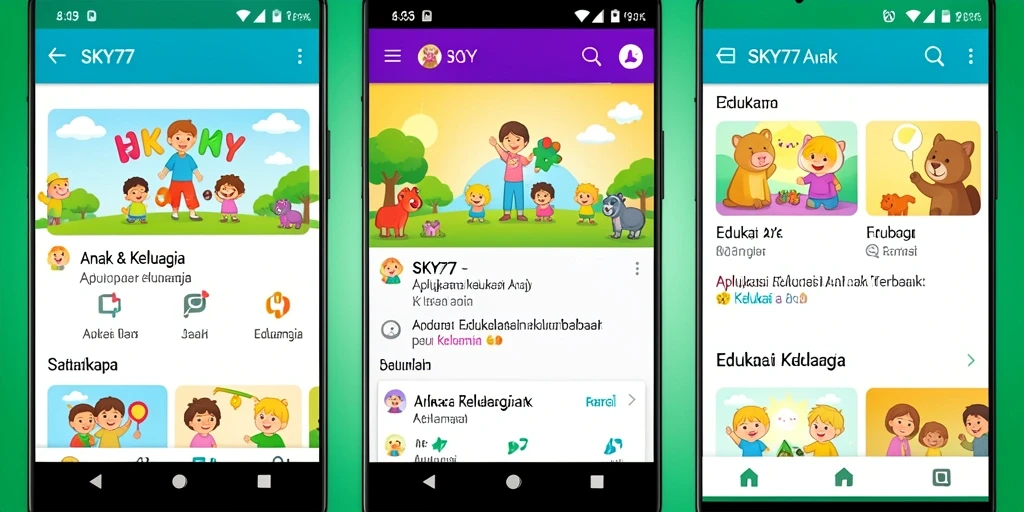 Tampilan antarmuka SKY77 yang menarik untuk anak-anak.